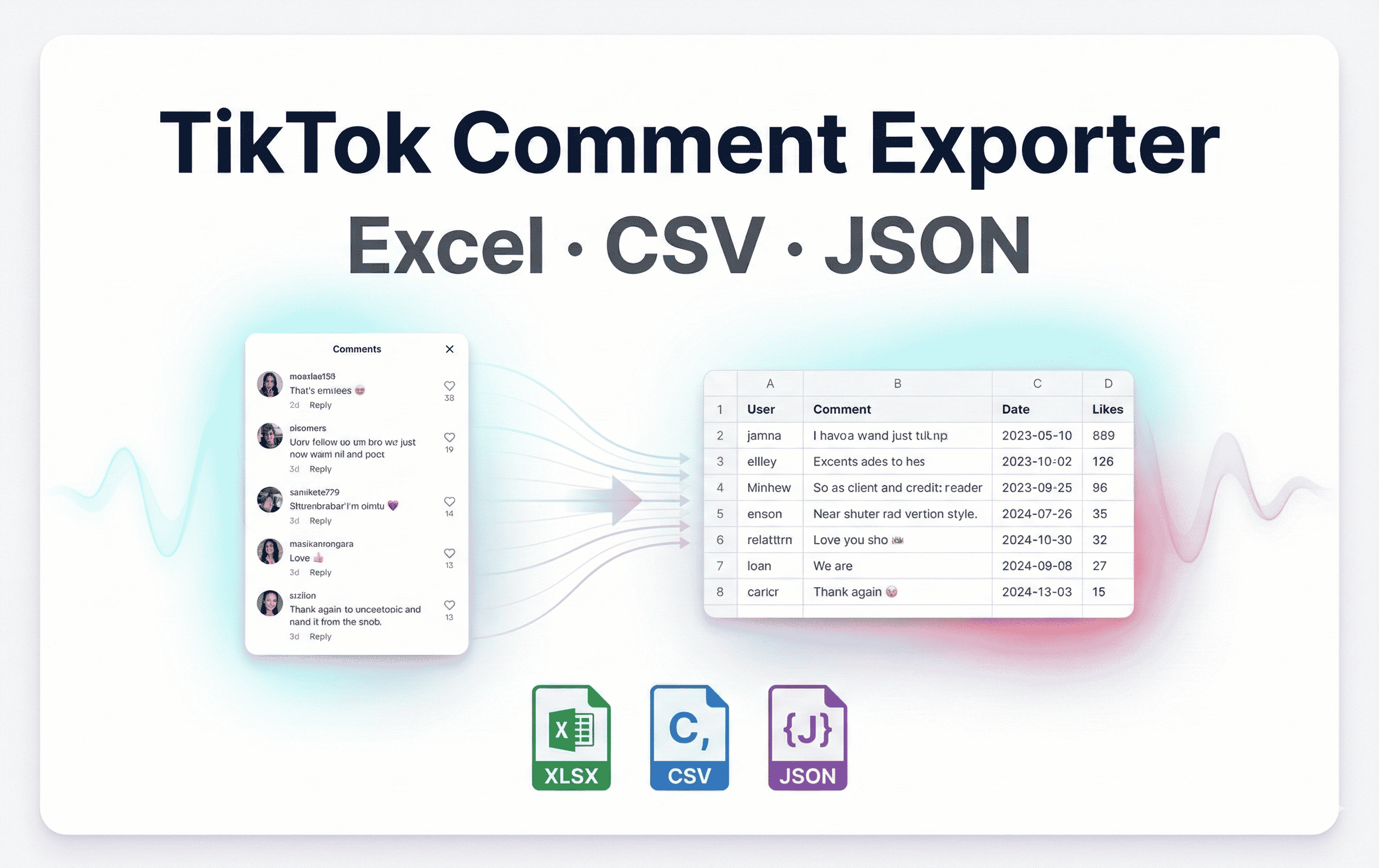 TikTok Comment Exporter — TikTok comment exporter interface screenshot